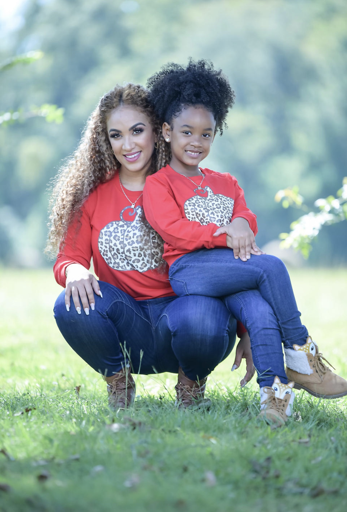 Mommy And Me Leopard Pumpkin Sweatshirt