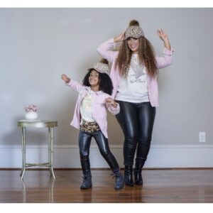 Mommy & Me Leopard Print Detachable Puff Baseball  Hat