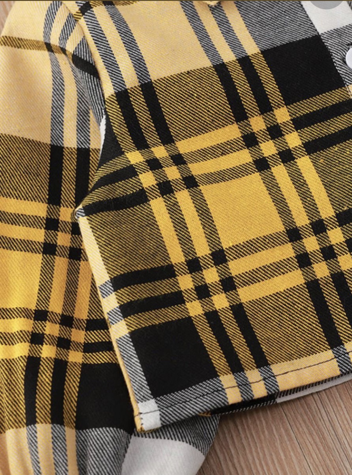 Crop Color Block Plaid Shirt - Image 4