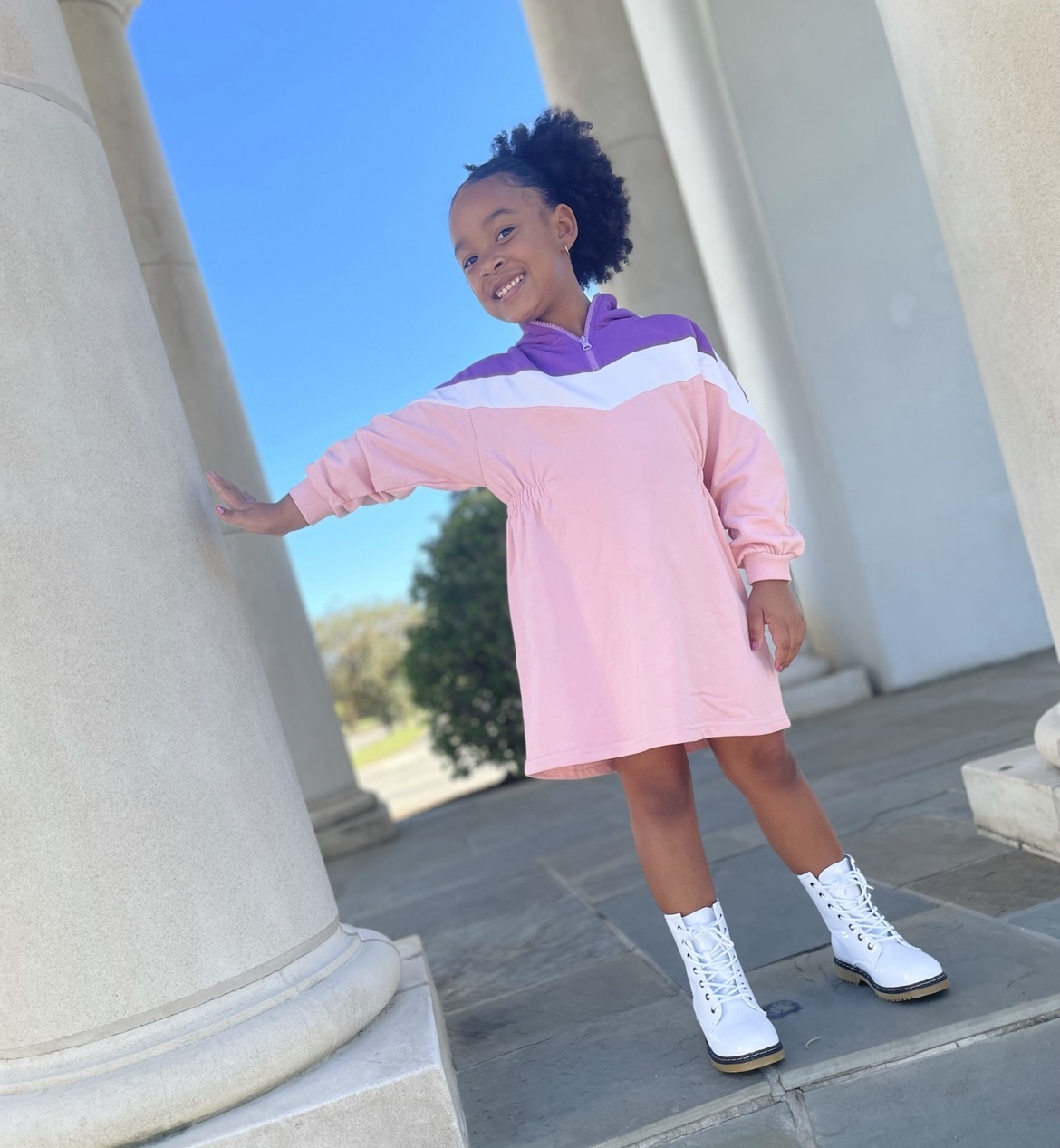Serena Color-Block Hoodie Sweater Dress - Image 2