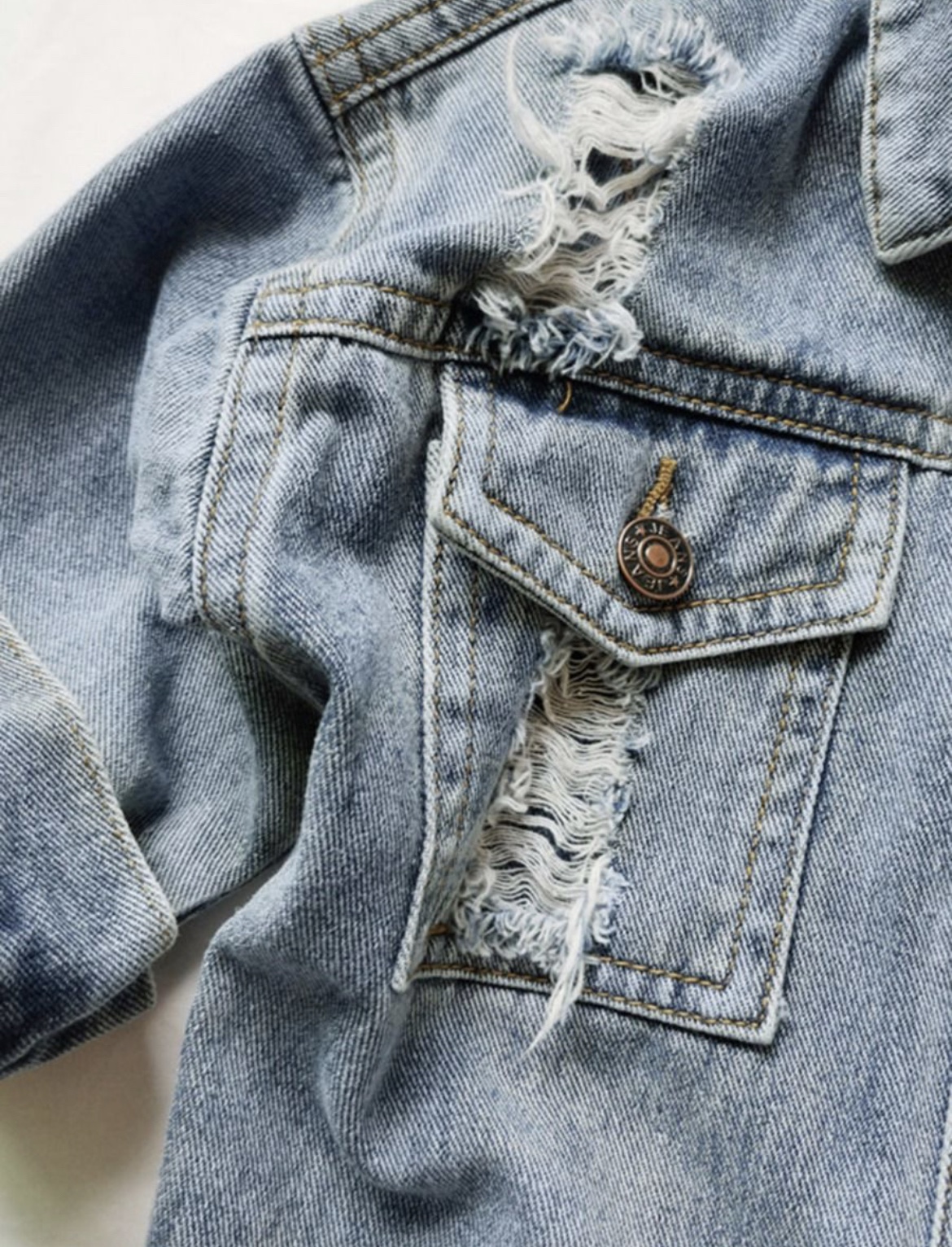 Distressed Denim Jacket - Image 3