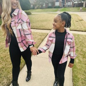 Pink Plaid Flannel ~ Lightweight Shacket