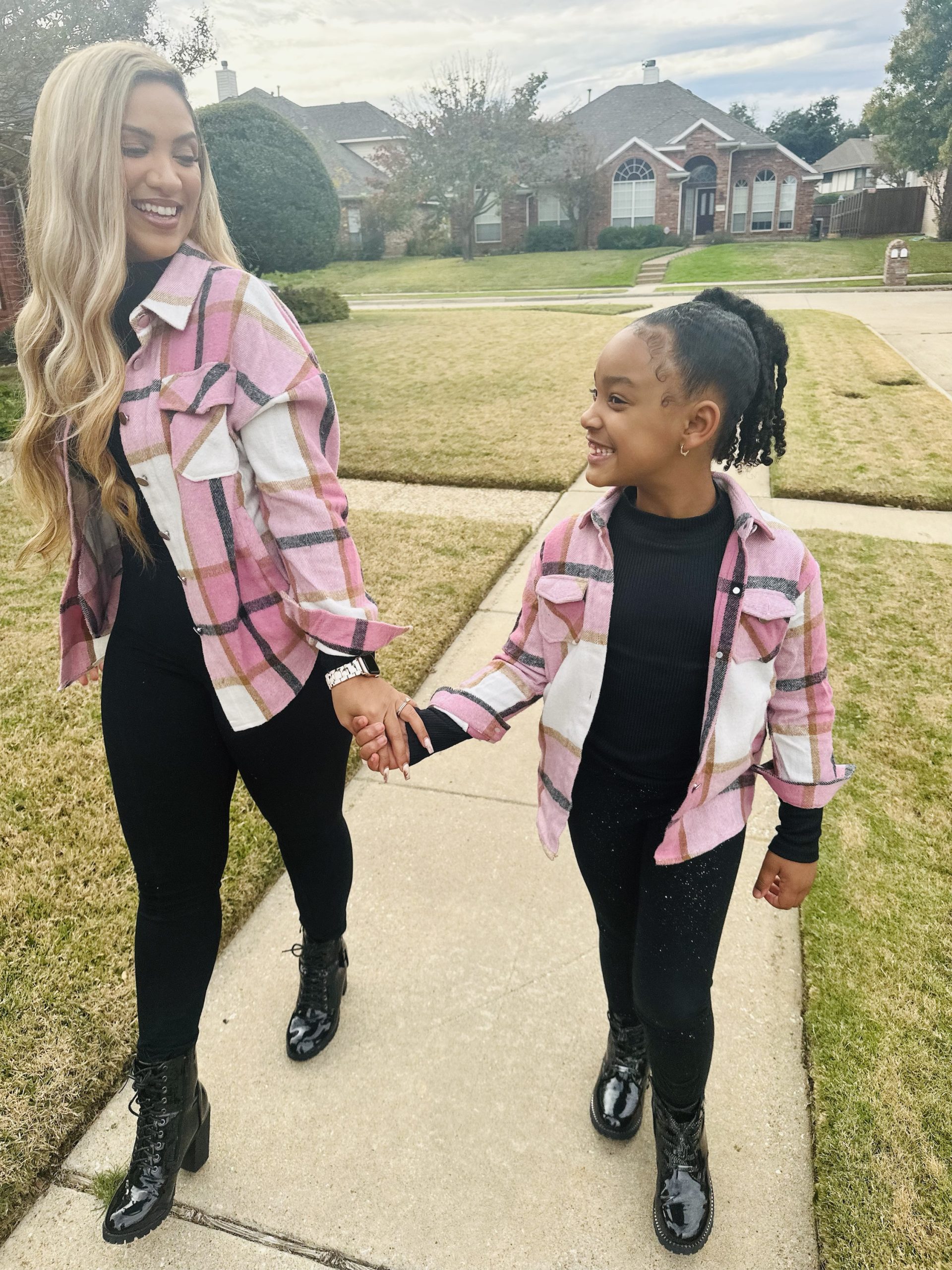 Pink Plaid Flannel ~ Lightweight Shacket