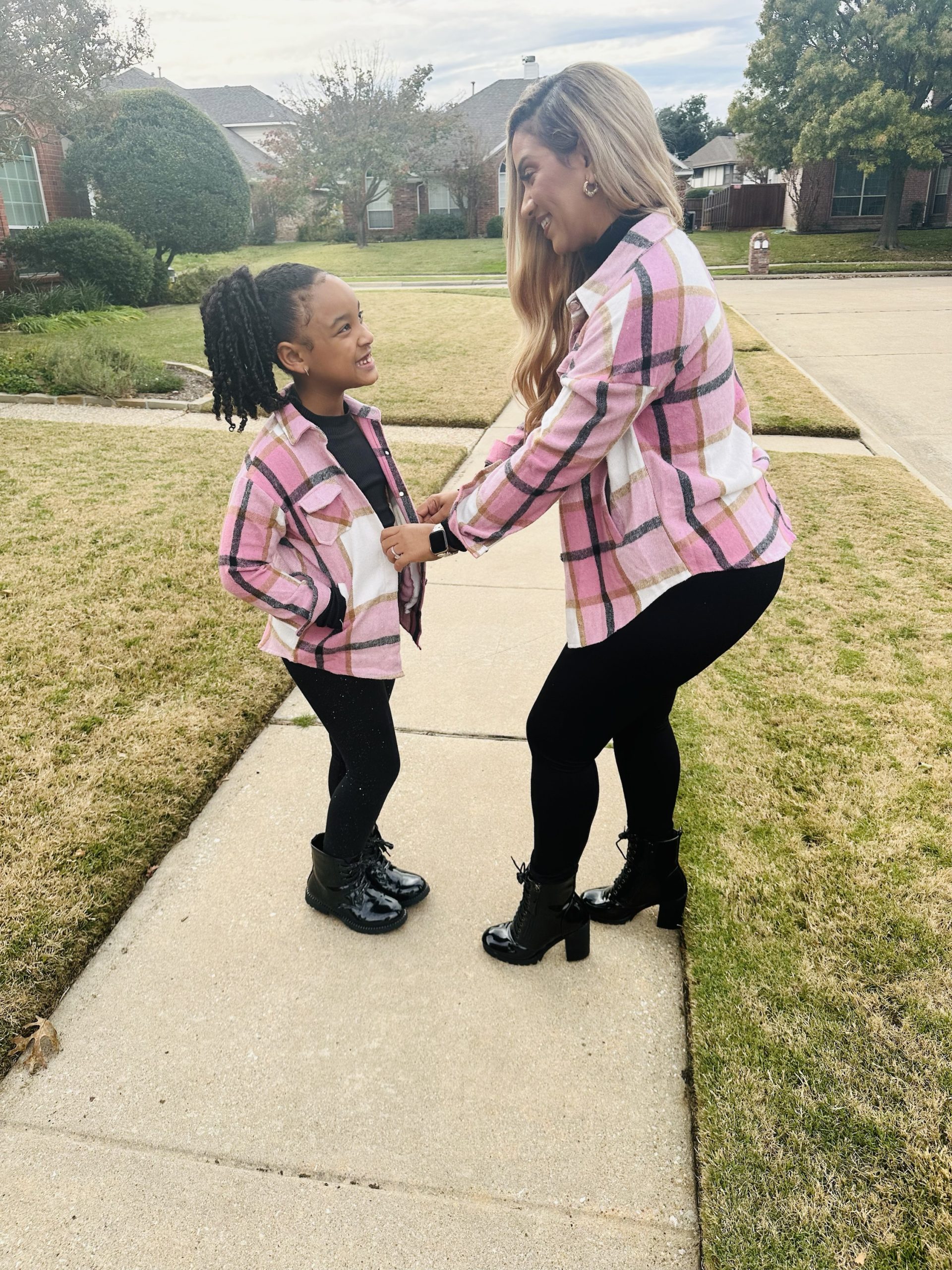 Pink Plaid Flannel ~ Lightweight Shacket - Image 3